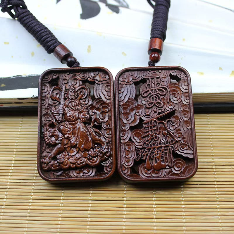 Zhao Gongming Wealth Amulet Pendant | Thunderstruck Sandalwood Chinese God of Wealth Charm