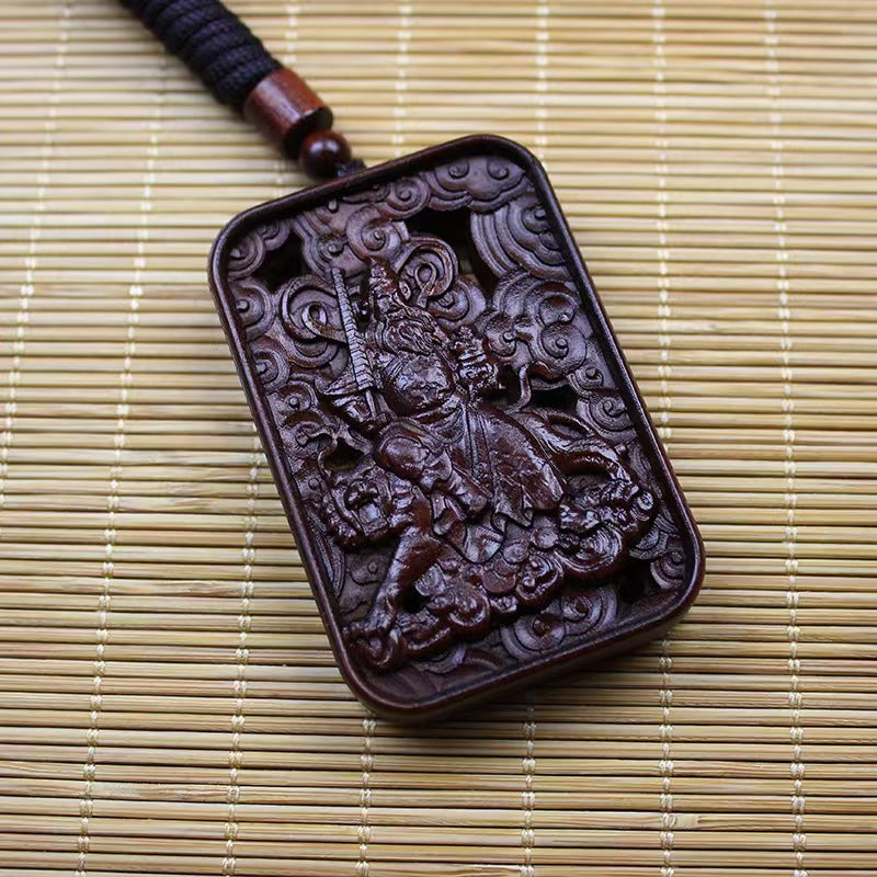 Zhao Gongming Wealth Amulet Pendant | Thunderstruck Sandalwood Chinese God of Wealth Charm