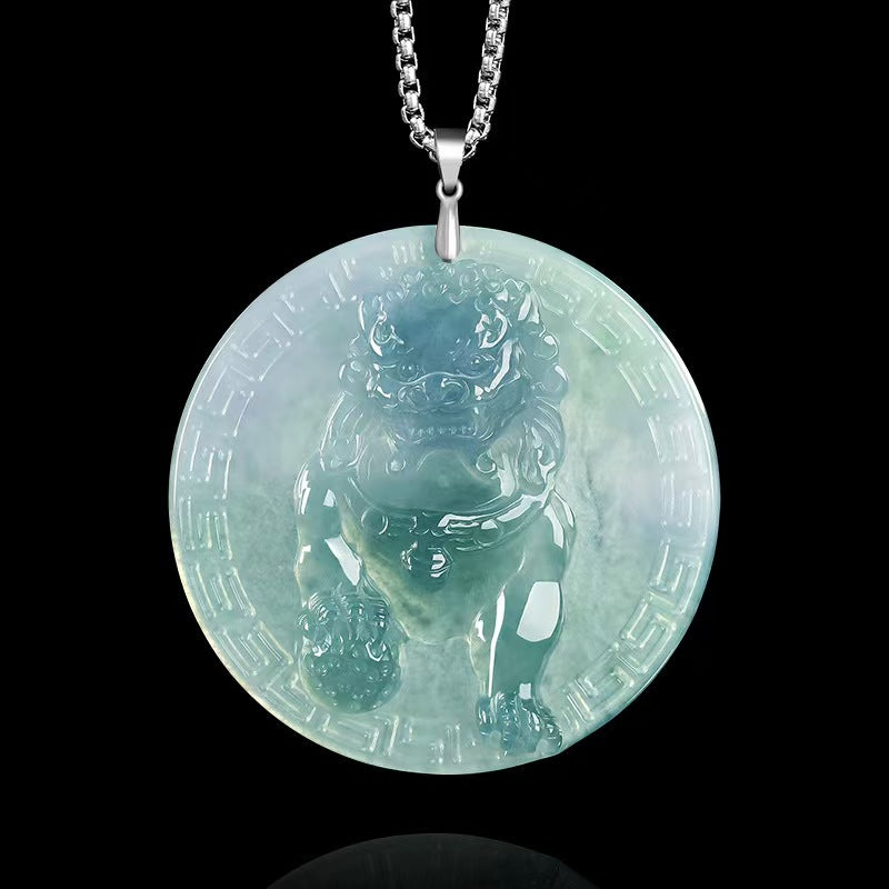 Primordial Shi Qilin Jade Pendant | Honghuang Myth Folk Culture Fortune Luck Peace Protection Amulet